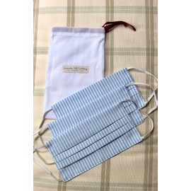 Lavender Hill Cotton Reusable Washable Non-Surgical Face masks - pack of three (Blue Stripe)