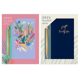 2025 Slim Week To View Butterflies Owl With Glitter Animated Animal Cut Diary (Blue)