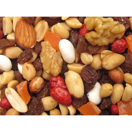 Yupik Camp Trail Mix, 2.2 lb, A mix of raisins, papaya, almonds, peanuts, walnuts, yogurt covered raisins, and candy covered peanuts
