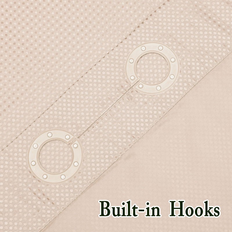 Gibelle No Hook Waffle Weave Shower Curtain with Snap-in Fabric