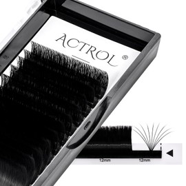 ACTROL Easy Fan Lashes Eyelash Extensions 0.07 D 60° Curl 15-20mm Mixed Tray Mink Volume Premade Russian Lashes 3D-20D Withstand 100℃