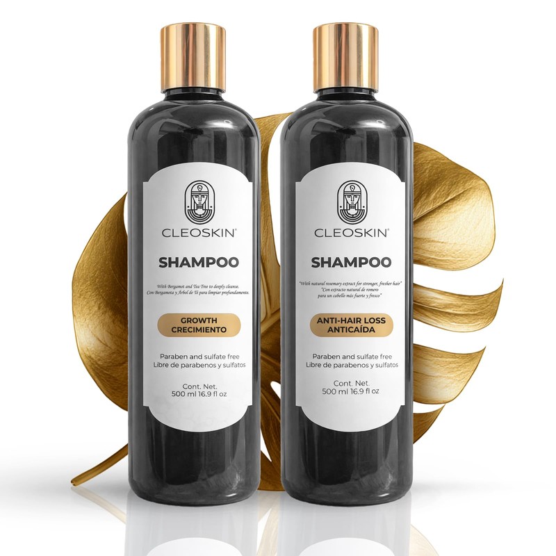 CLEOSKIN Kit de Shampoos Anticaída y Limpieza Profunda - Tratamiento