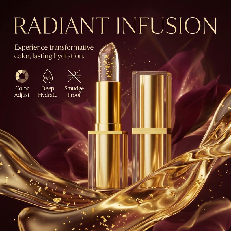Labial que Cambia de Color, 0.12 oz, Transparente Sensible a