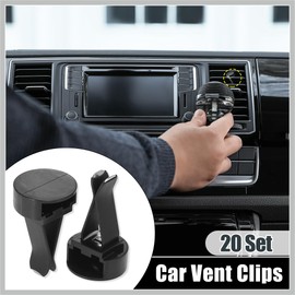 RATCHROLL 20 Set Square Head Car Air Vent Clip with Plastic Slot Head Auto Vent Clip Replacement Air Conditioner Outlet Clips Black 40x24mm Replacement Car Parts
