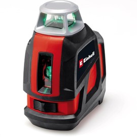 Einhell Cross Line Laser TE-LL 360 G (Self-Levelling, Horizontal/Vertical Green Laser Lines, Digital Spirit Level, 1/4 Inch Tripod Thread, Includes Bag & Wall Mount)