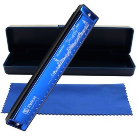 Harmonica Mouth Organ 24 Holes Harp Armonica C Key Blues Harmonica Professional Music Instrument for Kids Adults Beginner Gift