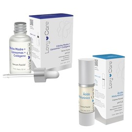 Lovy Care Pack Serum Celulas madre+ Liposomas+ Colageno+ Crema facial Acido Hialuronico Tonificante Regeneradora Hidractiva plus Reparacion Celular Antiarrugas