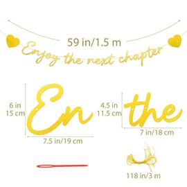 Happy Retirement Leaving Banner Enjoy the Next Chapter Gliiter Paper Garland for Graduation Colleague Farewell Party Supplies Gifts and Decorations