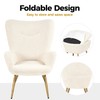 Yaheetech Boucle Vanity Chair, Modern Fluffy Accent Chair, Armchair with