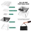 Odoland Folding Campfire Grill, 304 Stainless Steel Grate Barbeque Grill,