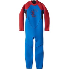 O'Neill Toddler Reactor-2 2mm Back Zip Full Wetsuit, Ocean/Graphite/Red, 3
