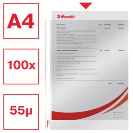 Esselte Leitz Standard A4 PP Document Wallet 100 Stück Clear