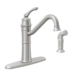 Moen Wetherly Spot Resist Stainless High-Arc Kitchen Faucet with Side Spray, 87999SRS