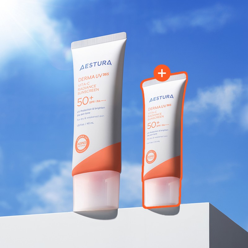 AESTURA Derma UV365 Vita-C Radiance Sunscreen 40ml Set (+20ml) -
