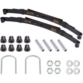10L0L Golf Cart Heavy Duty 4 Leafs Rear Spring Kit for Club Car DS 1981-up Gas & Electric, with Bushings, Spacers & U Bolts