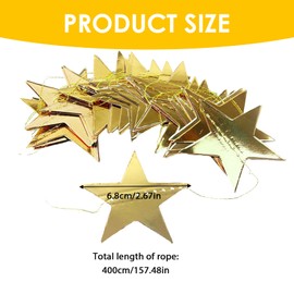 Sharelove 4M Party Decorations, Gold Stars Paper Stars Gold Birthday Decorations Gold Party Decorations Hanging Decorations for Christmas Bunting Birthday Wedding Banner Backdrop(Double-Sided Gold)