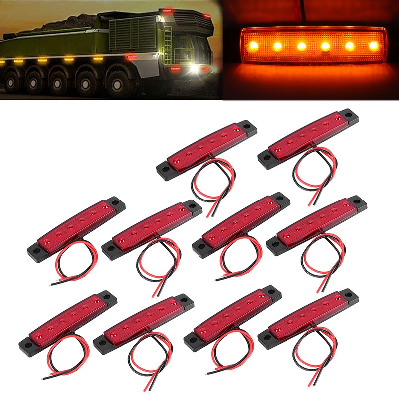 10Pcs/Set Truck Side Marker Light Signal Warning Indicator Lamp with