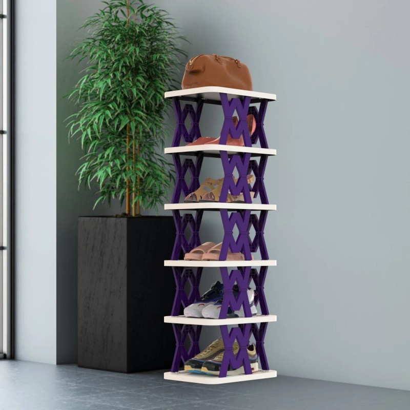 NewHome Small 6 Tier Narrow Vertical Shoe Rack Organizer for