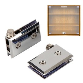 KASHBSAB 2 Pieces Frameless Glass Door Pivot Hinges, Silver, Contemporary Style, Zinc Alloy, Polished Finish, 6-10mm Thick Glass
