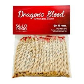Dragon's Blood Tibetan Rope Incense, 45 Ropes, 3.5" Length, Incense for for Meditation, Purification, Luck and Love, Handmade in Nepal (Dragon's Blood Rope Incense)