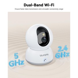 blurams Baby Monitor 4K, 8MP Indoor Cameras, Pet Camera with App, One-Touch Call, Color Night Vision, Motion Tracking, 5GHz/2.4GHz Wi-Fi, Cloud & SD Card Storage, Wi-Fi 6
