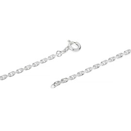 NKlaus Solid Anchor Chain Necklace 925 Silver Chain Diamond-Coated 1.60 mm Wide, Sterling Silver
