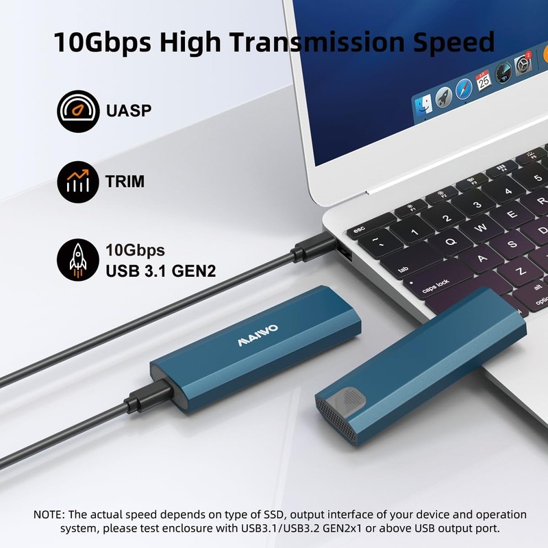 MAIWO Carcasa Cajas de M.2 NVMe SATA Disco Duro, Adaptador