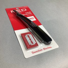 Kiss Classic Hair Shaver Razor Red by Kiss With Swedish Blades Black & Stainless