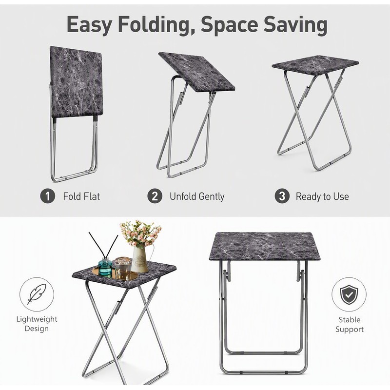 Tv Trays Folding Tv Table, Dinner Table for Eating with
