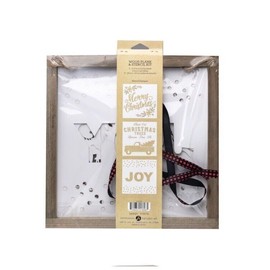 Hampton Art 11.5" x 11.5" Plank and Stencil Kit Rustic Wood