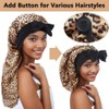 MYTOAU 2pcs Long Satin Bonnets with Tie Band, Large Braid