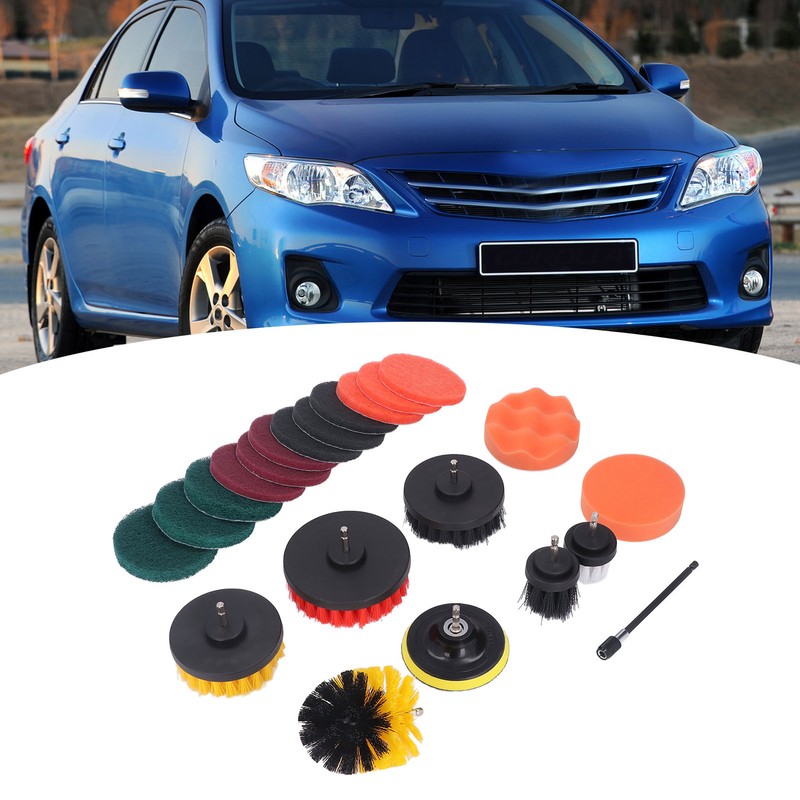 22pcs Drill Brush Attachments Set Multipurpose Power Scrubber Cleaning Kit