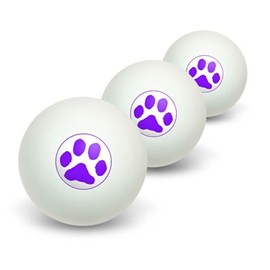 GRAPHICS & MORE Paw Print - Purple Novelty Table Tennis Ping Pong Ball 3 Pack