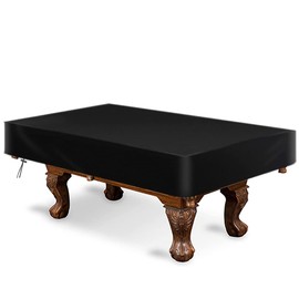 amberr Billiard Pool Table Cover,Waterproof Fade Resistant Windproof Scratch Resistant Covers Cover for Pool Table Snooker Billiard Table (Black, 8FT: 100x56x8in)