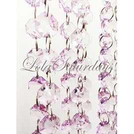 LolaSaturdays 15 Ft Acrylic Crystal Garland 5 YD Light Amethyst Lavender