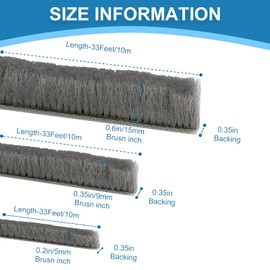 Soundproofing Weather Stripping Door Seal Insulation for Doors Frame and Windows Heat Blocker 33 Ft x 0.35" Wide x 0.35" Thick Self-Adhesive Tape