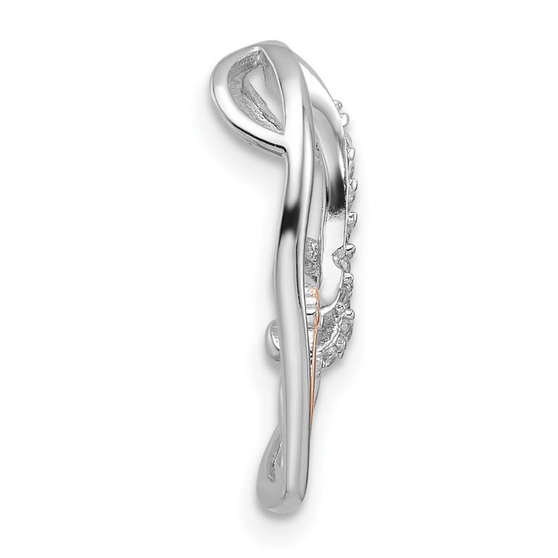 925 Sterling Silver and Rose Gold Plated Rhodium Plated CZ