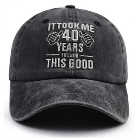 40th Birthday Decorations for Men Women, Funny 1984 40th Birthday Gifts Hats, 40 Years To Look This Good Party Hat, Adjustable Cotton Embroidered Baseball Cap for Dad Mom Husband Wife Friends