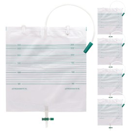 Xiaozhifu Urinbeutel 3000ml, 5 PSC Urinbeutel Beinbeutel, Urindrainagebeutel mit schlauch, katheterbeutel mit Ventil T-Ablass und Stoffbänder
