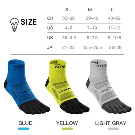 AONIJIE Running Ankle Toe Socks for Men and Women Lightweight Coolmax High Performance Five Finger Athletic Socks