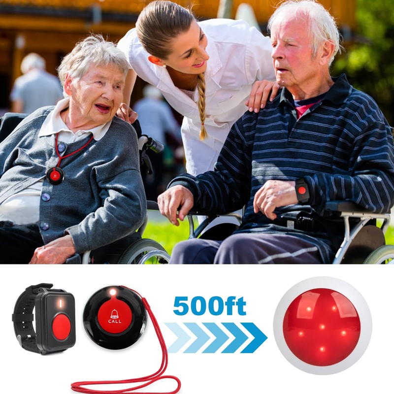 Medical Alert Button Emergency Call System with Strobe Light &