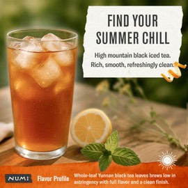 Numi Organic High Mountain Black Iced Tea, 24 Count Gallon Pouch, Rich and Vibrant Full-Leaf Tea, Caffeinated