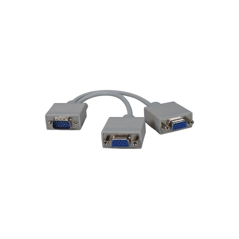 QVS CC320Y 8 in. HD15 Male to 2 HD15 Female