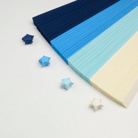 DIAO79NI 540 Sheets Star Origami Paper Assortment Color Star Paper Strip Origami Stars Paper Solid Color Lucky Star Decoration Paper Strips DIY Hand Art Crafts (Blue Gradient)
