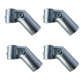 4 PCS End Rail Clamps Fit for 3/4 Inch EMT Conduit, 45 Degree Structural Pipe Connector Chain Link Fence Fittings, Galvanized Stainless Steel End Rail Clamps for DIY Rack, Shelf and Cart