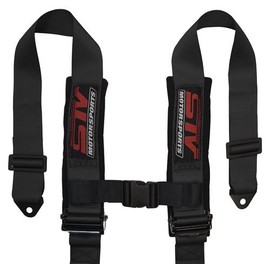 STVMotorsports 4 Point Harness Set - 3” Pads - Universal H-Type - Bolt In - Latch and Link Quick Release - for Off-Road, UTV, Trucks, Side by Side (SINGLE) (Black)