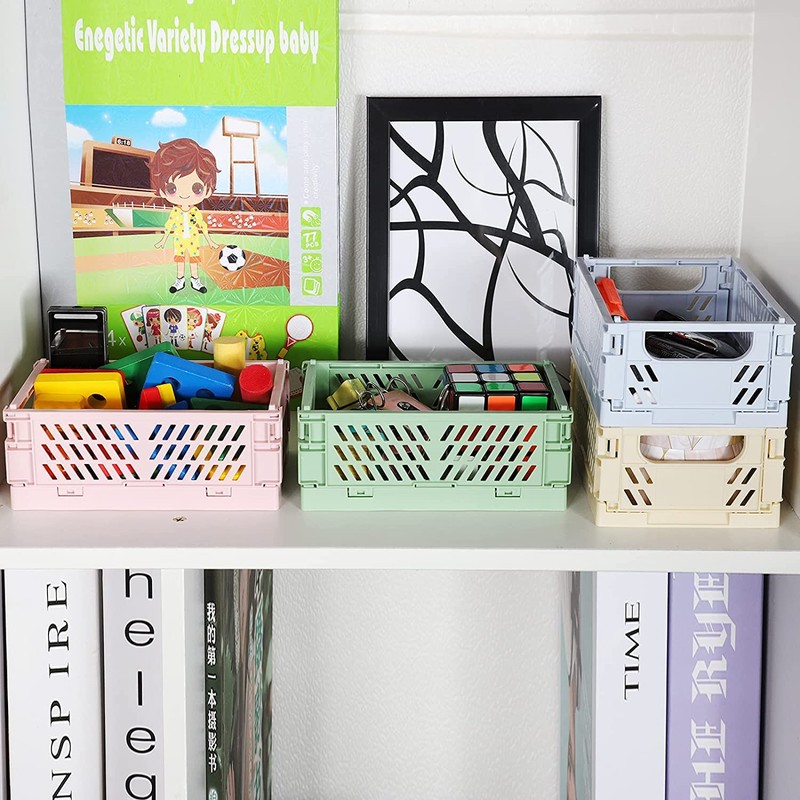 Ncrgb Folding Storage Basket, Small Stackable Folding Boxes, Storage Baskets