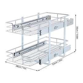 TOPINCN Bathroom Organizers And Storage, Pull Out Cabinet Organizer, Kitchen Organizers And Storage, 2 Tier Pull Out Storage Shelf With Bearing Slider, Storage Drawer Cabinet Organizer