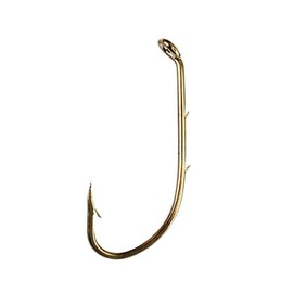 Eagle Claw 181-10 Baitholder Down Eye 2 Slices Offset Hook, Bronze Finish