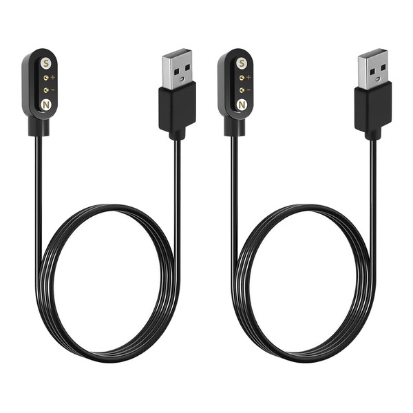 2 Stück Smartwatch Ladekabel 2 pin 4 mm, Magnetisches Ladegerä Kompatibel
